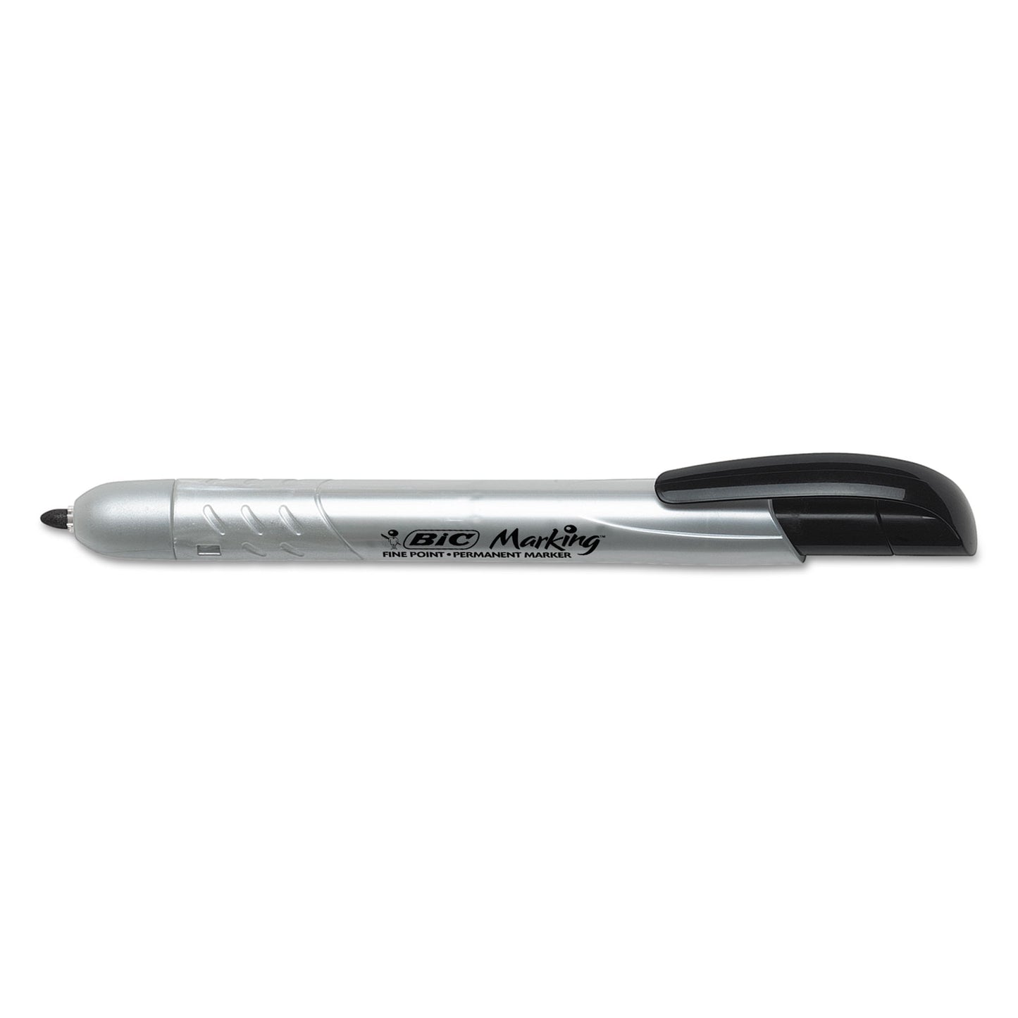 BIC Intensity Retractable Permanent Marker, Fine Bullet Tip, Black, Dozen (PMR11BK)