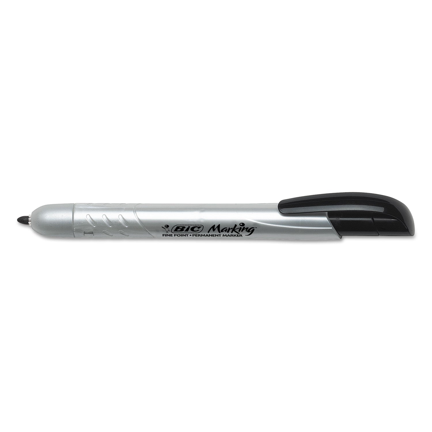 BIC Intensity Retractable Permanent Marker, Fine Bullet Tip, Black, Dozen (PMR11BK)