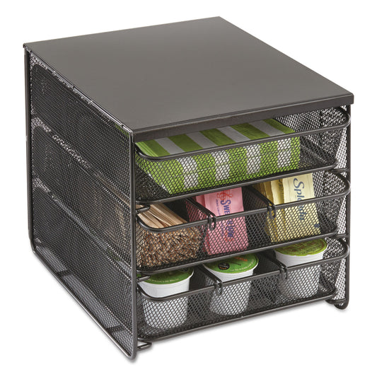 Safco 3 Drawer Hospitality Organizer, 7 Compartments, 11.5 x 8.25 x 8.25, Black (3275BL)