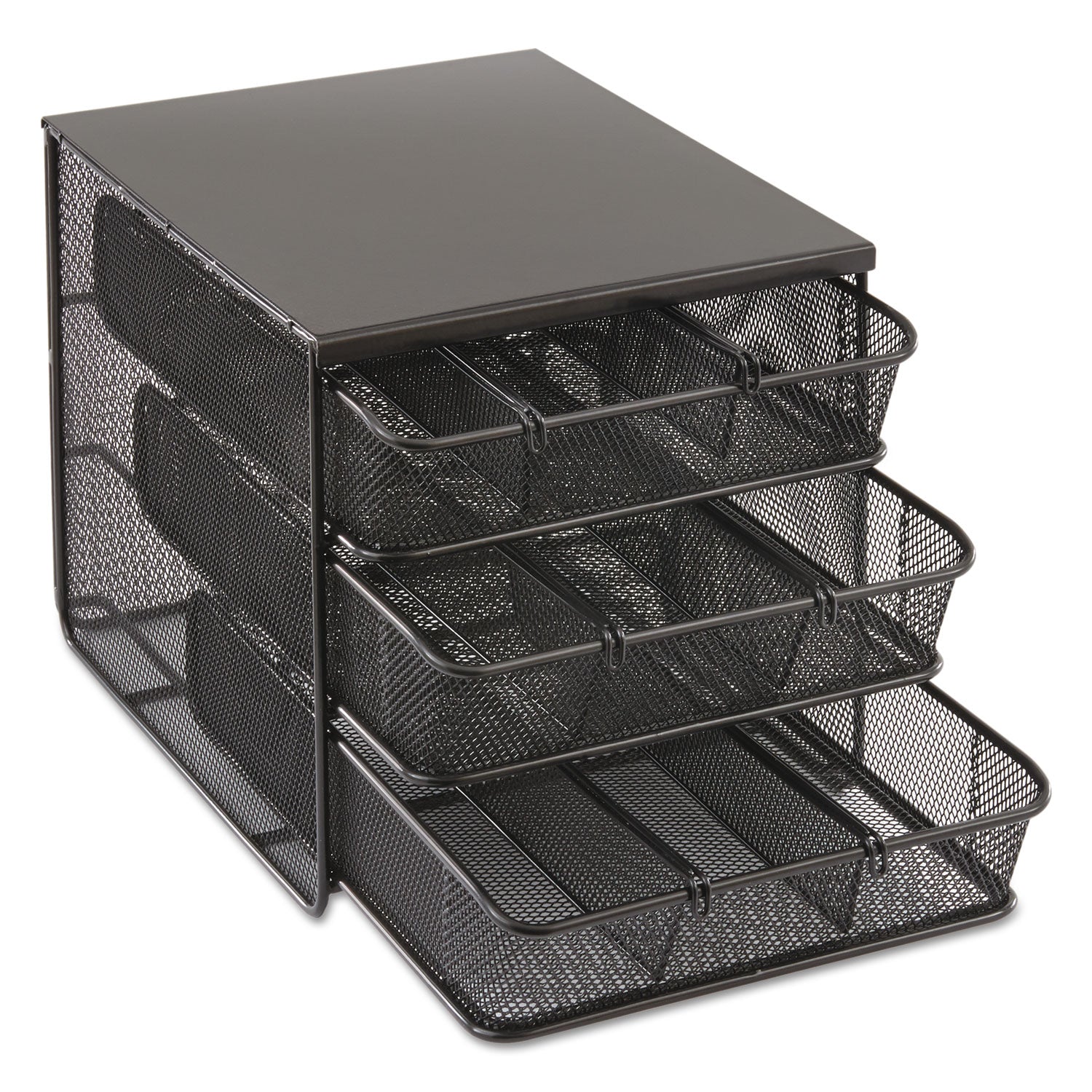 Safco 3 Drawer Hospitality Organizer, 7 Compartments, 11.5 x 8.25 x 8.25, Black (3275BL)