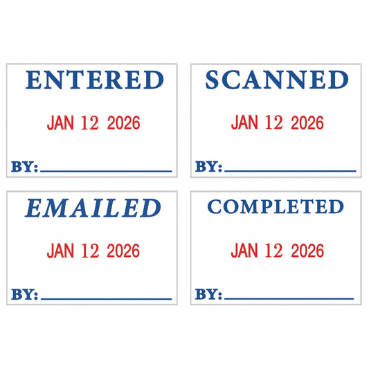 2000 PLUS 4 in 1 e-Message Dater, 0.94 x 1.75, COMPLETED/EMAILED/ENTERED/SCANNED (011098)