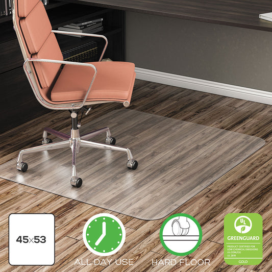 Deflecto EconoMat All Day Use Chair Mat for Hard Floors, Rolled Packed, 45 x 53, Clear (CM21242COM)