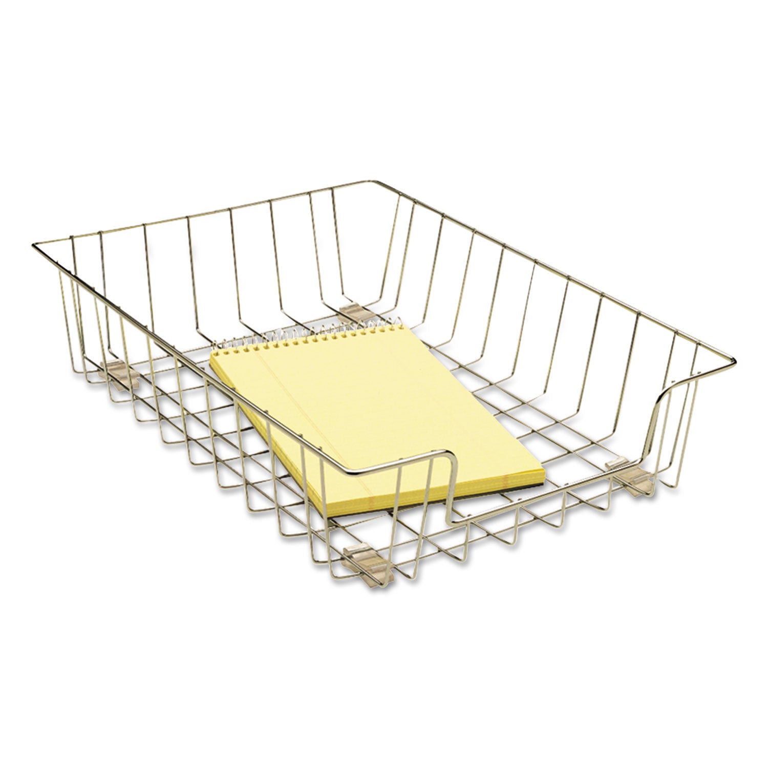 Fellowes Wire Desk Tray Organizer, 1 Section, Letter Size Files, 10" x 14.13" x 3", Silver (60012)