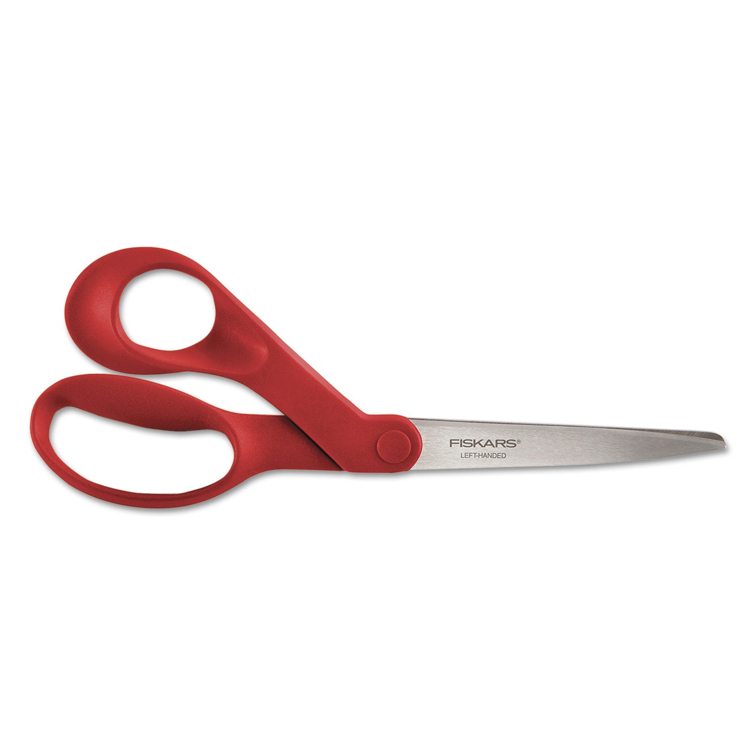 Fiskars Our Finest Left-Hand Scissors, 8" Long, 3.3" Cut Length, Offset Red Handle (1945001001)