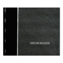 National Paper Hardcover Visitor Register Book, Black Cover, 9.78 x 8.5 Sheets, 128 Sheets/Book (57802)