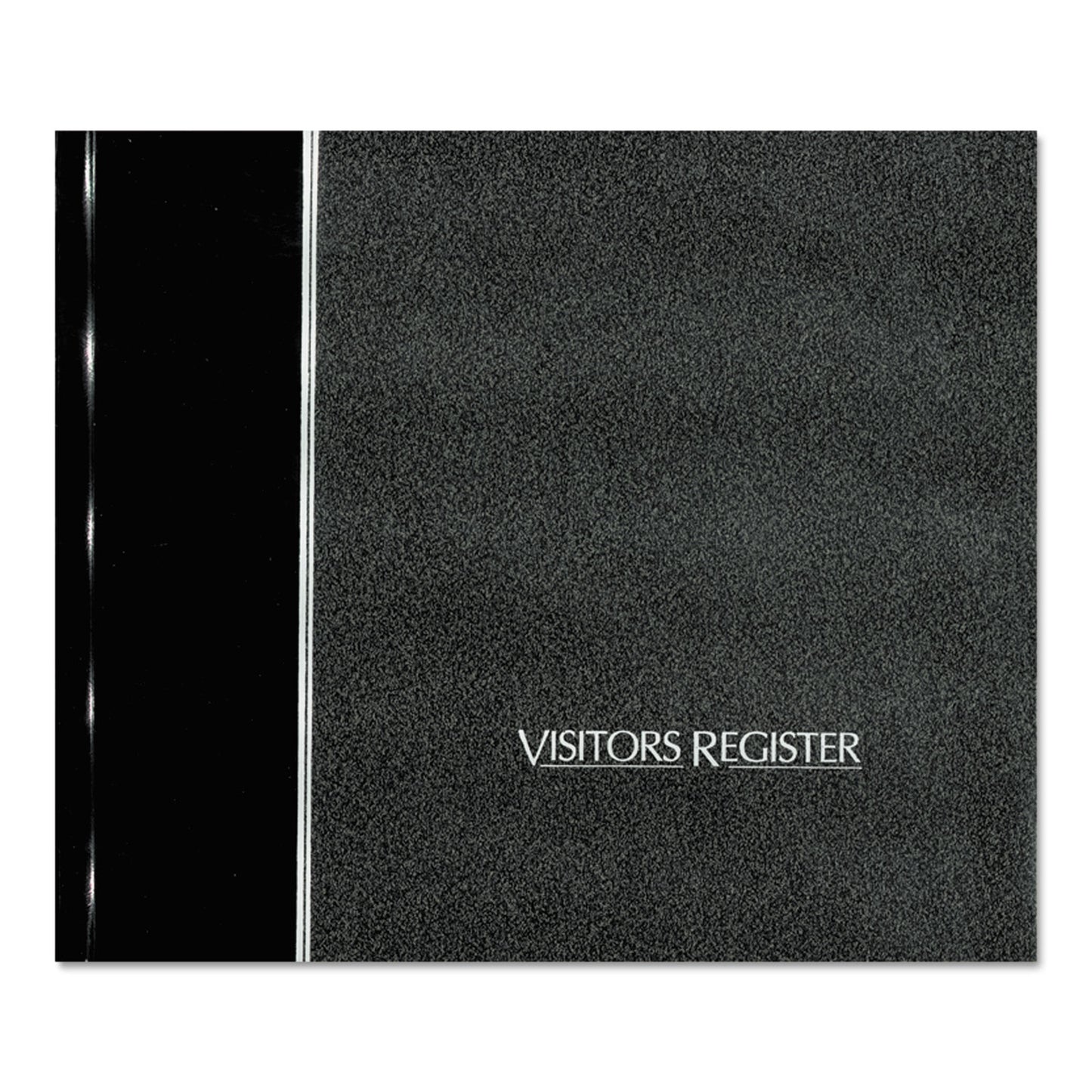 National Paper Hardcover Visitor Register Book, Black Cover, 9.78 x 8.5 Sheets, 128 Sheets/Book (57802)