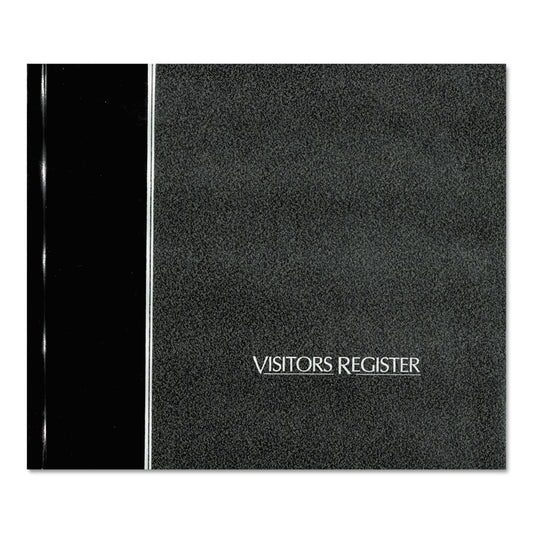 National Paper Hardcover Visitor Register Book, Black Cover, 9.78 x 8.5 Sheets, 128 Sheets/Book (57802)