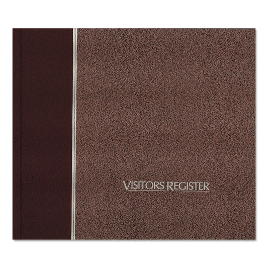 National Paper Hardcover Visitor Register Book, Burgundy Cover, 9.78 x 8.5 Sheets, 128 Sheets/Book (57803)