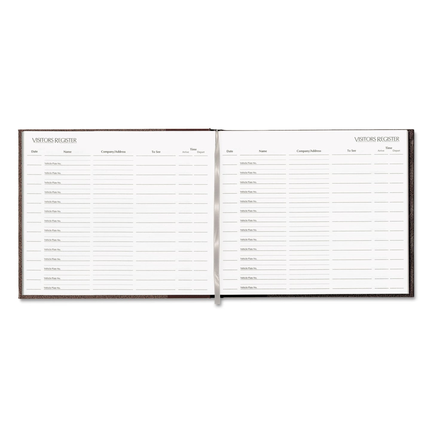 National Paper Hardcover Visitor Register Book, Black Cover, 9.78 x 8.5 Sheets, 128 Sheets/Book (57802)