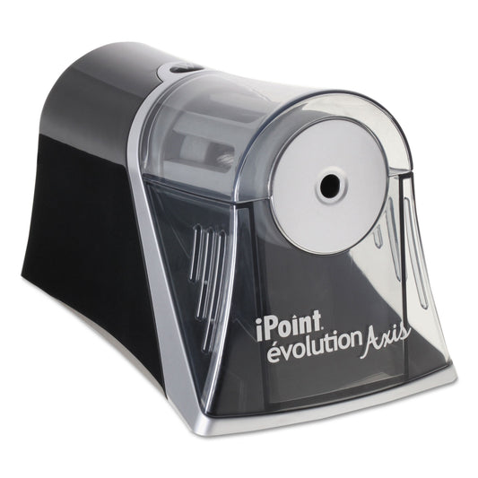 Westcott iPoint Evolution Axis Pencil Sharpener, AC-Powered, 4.25 x 7 x 4.75, Black/Silver (15510)