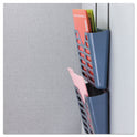 Universal Recycled Plastic Cubicle Triple File Pocket, Cubicle Pins Mount, 13.5 x 4.75 x 28, Charcoal (08163)