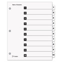 Cardinal OneStep Printable Table of Contents and Dividers, 10-Tab, 1 to 10, 11 x 8.5, White, White Tabs, 1 Set (61013)