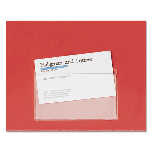 Cardinal HOLD IT Poly Business Card Pocket, Top Load, 3.75 x 2.38, Clear, 10/Pack (21500)