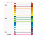 Cardinal OneStep Printable Table of Contents and Dividers, 15-Tab, 1 to 15, 11 x 8.5, White, Assorted Tabs, 1 Set (61518)