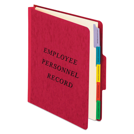 Pendaflex Vertical-Style Personnel Folders, 2" Expansion, 5 Dividers, 2 Fasteners, Letter Size, Red Exterior (SER1ER)