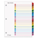 Cardinal OneStep Printable Table of Contents and Dividers, 26-Tab, A to Z, 11 x 8.5, White, Assorted Tabs, 1 Set (60218)