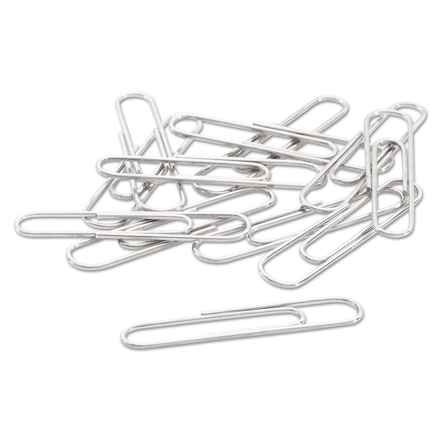 Acco Paper Clips, #1, Smooth, Silver, 100 Clips/Box, 10 Boxes/Pack (72380)