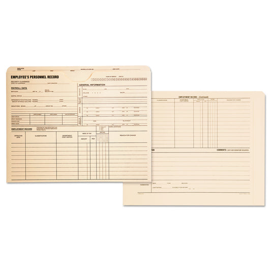 Quality Park Employee Record Jacket, Straight Tab, Letter Size, Manila, 100/Box (69999)