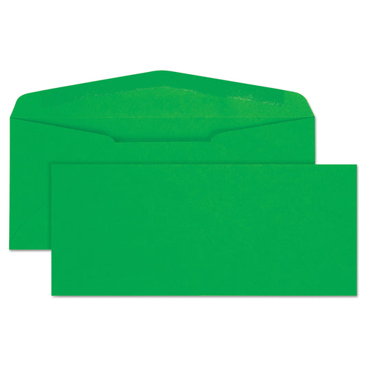 Quality Park Colored Envelope, #10, Commercial Flap, Gummed Closure, 4.13 x 9.5, Green, 25/Pack (11135)