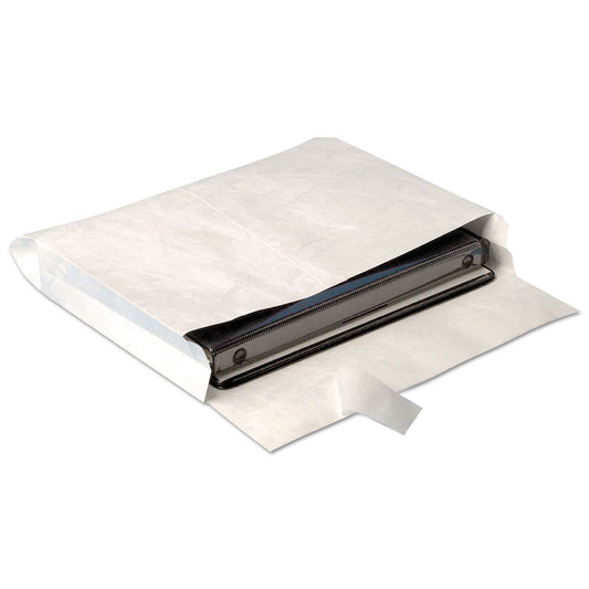 Survivor Lightweight 14 lb Tyvek Open End Expansion Mailers, #13 1/2, Square Flap, Redi-Strip Adhesive Closure, 10 x 13, White, 100/CT (R4610)