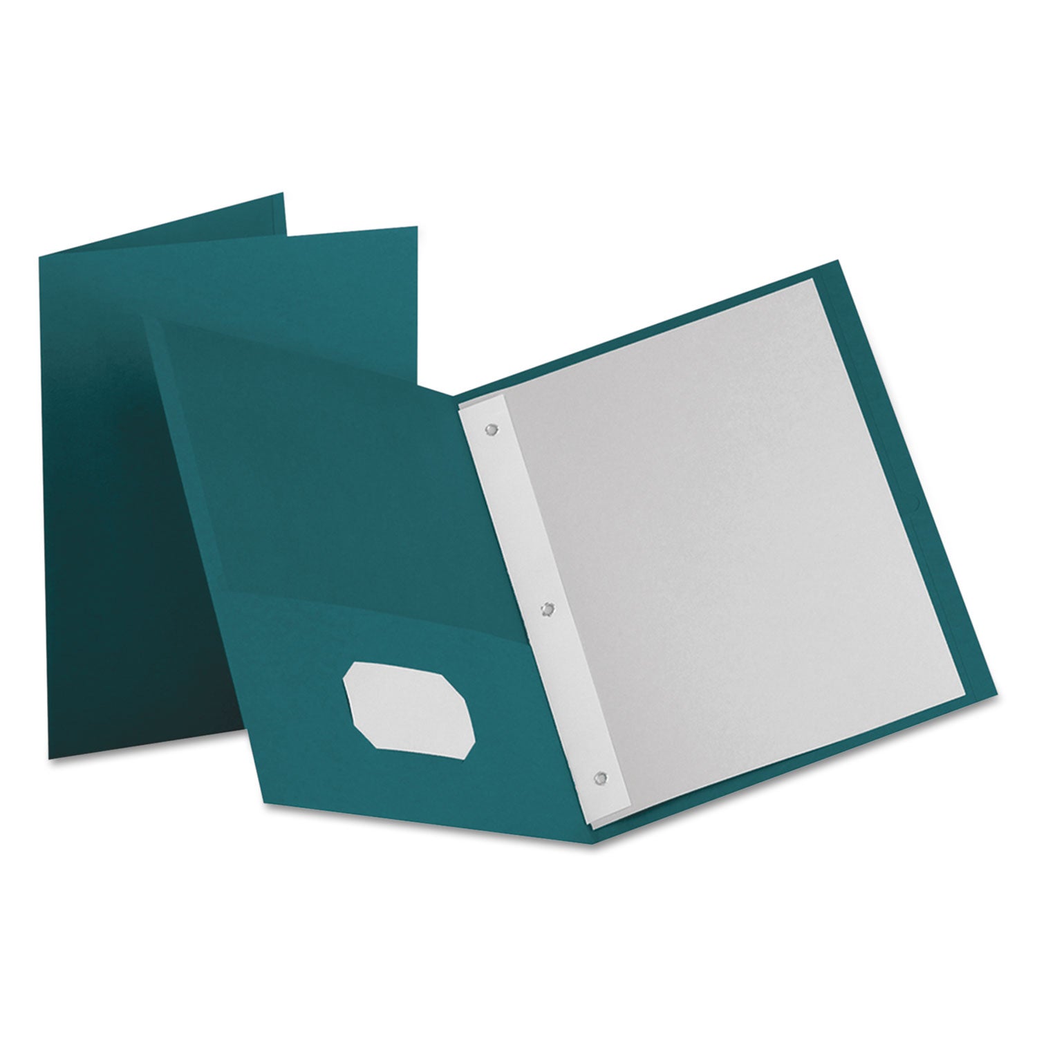 Oxford Twin-Pocket Folders with 3 Fasteners, 0.5" Capacity, 11 x 8.5, Teal, 25/Box (57755)