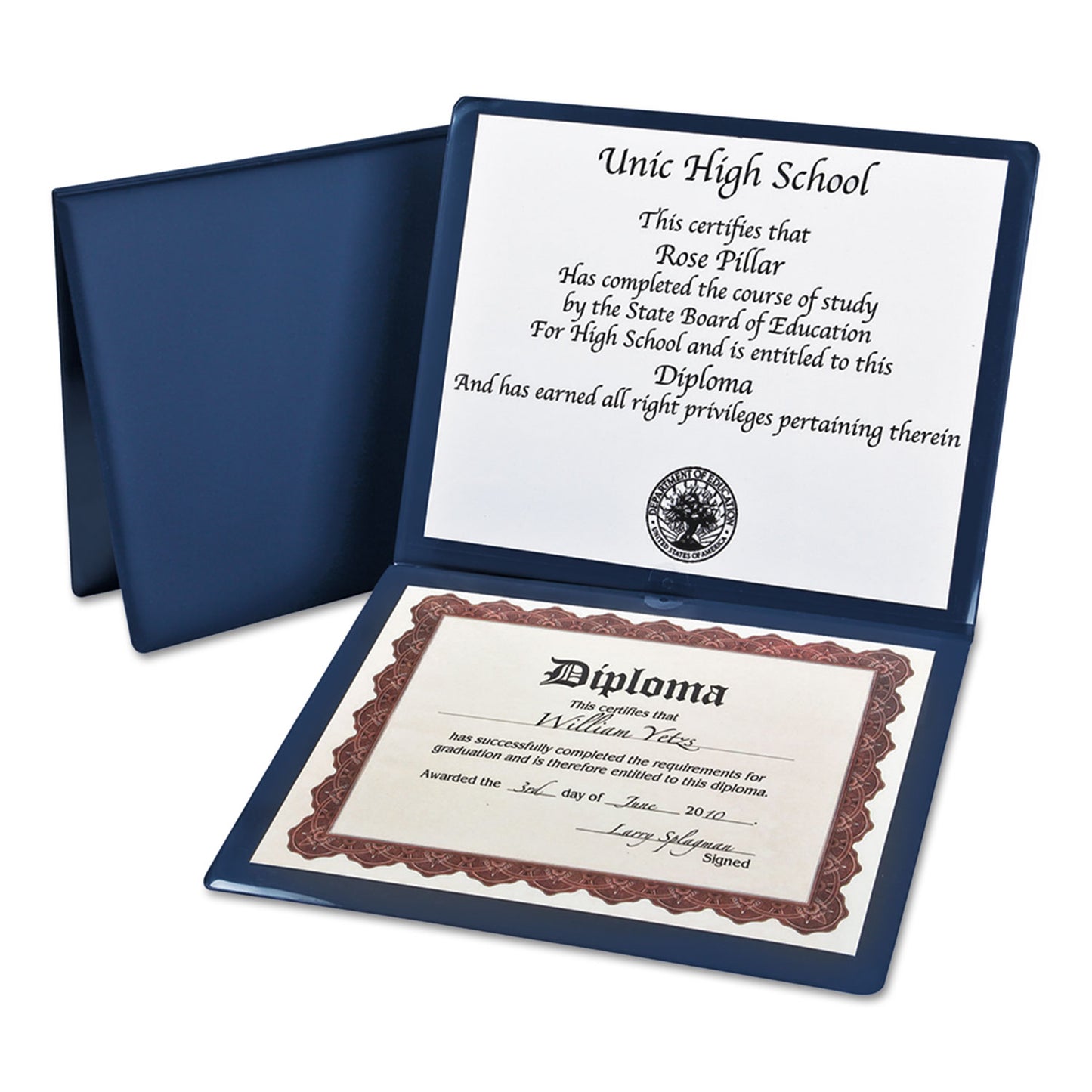 Oxford Diploma Cover, 12.5 x 10.5, Navy (44212)