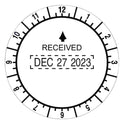 Trodat Time and Date Received Round Stamp, Conventional, 2" Diameter (T2910)