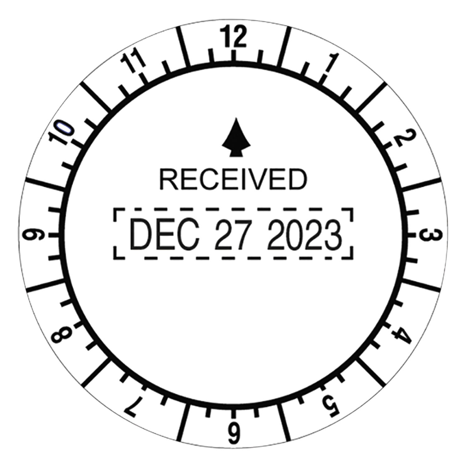 Trodat Time and Date Received Round Stamp, Conventional, 2" Diameter (T2910)