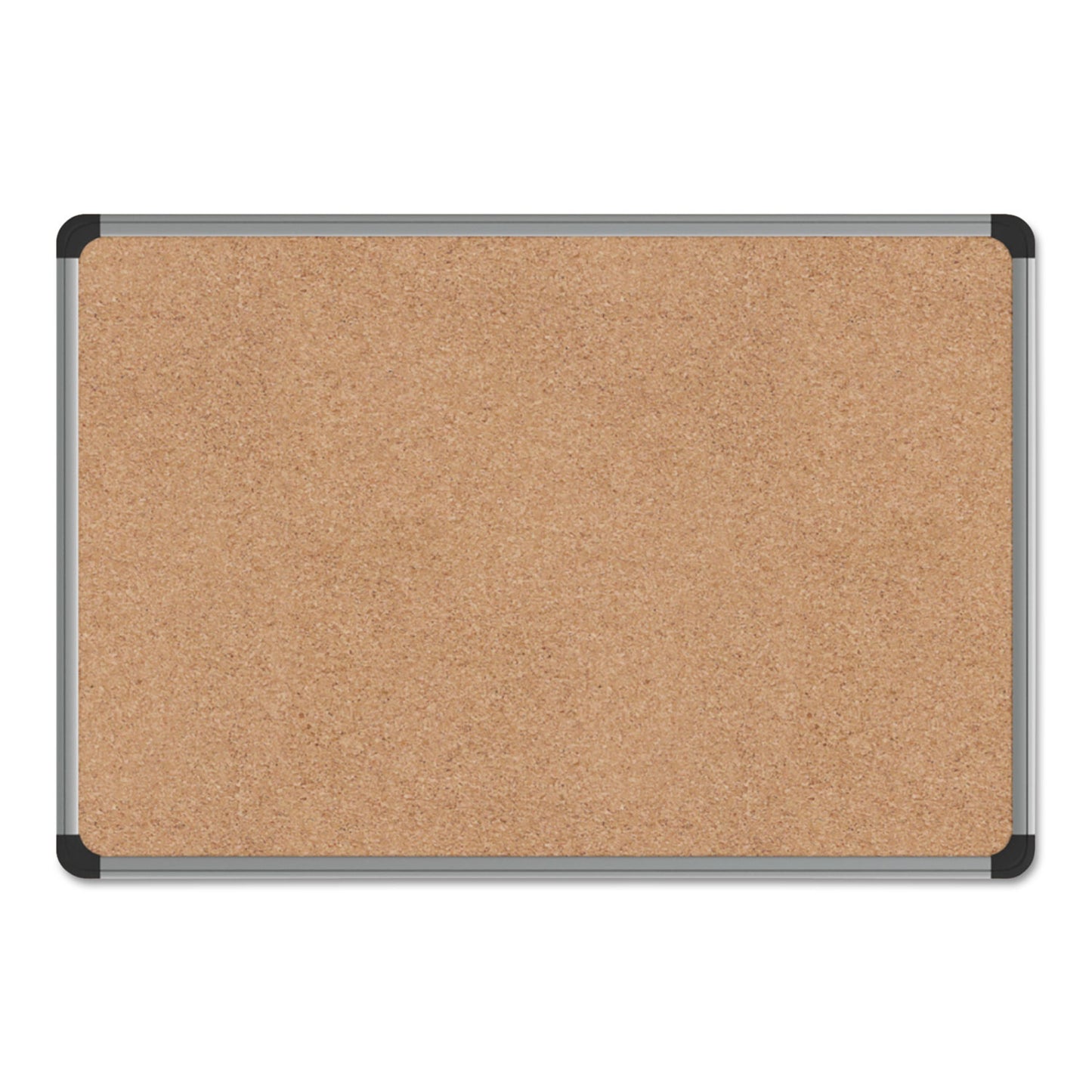 Universal Cork Board with Aluminum Frame, 24 x 18, Tan Surface (43712)