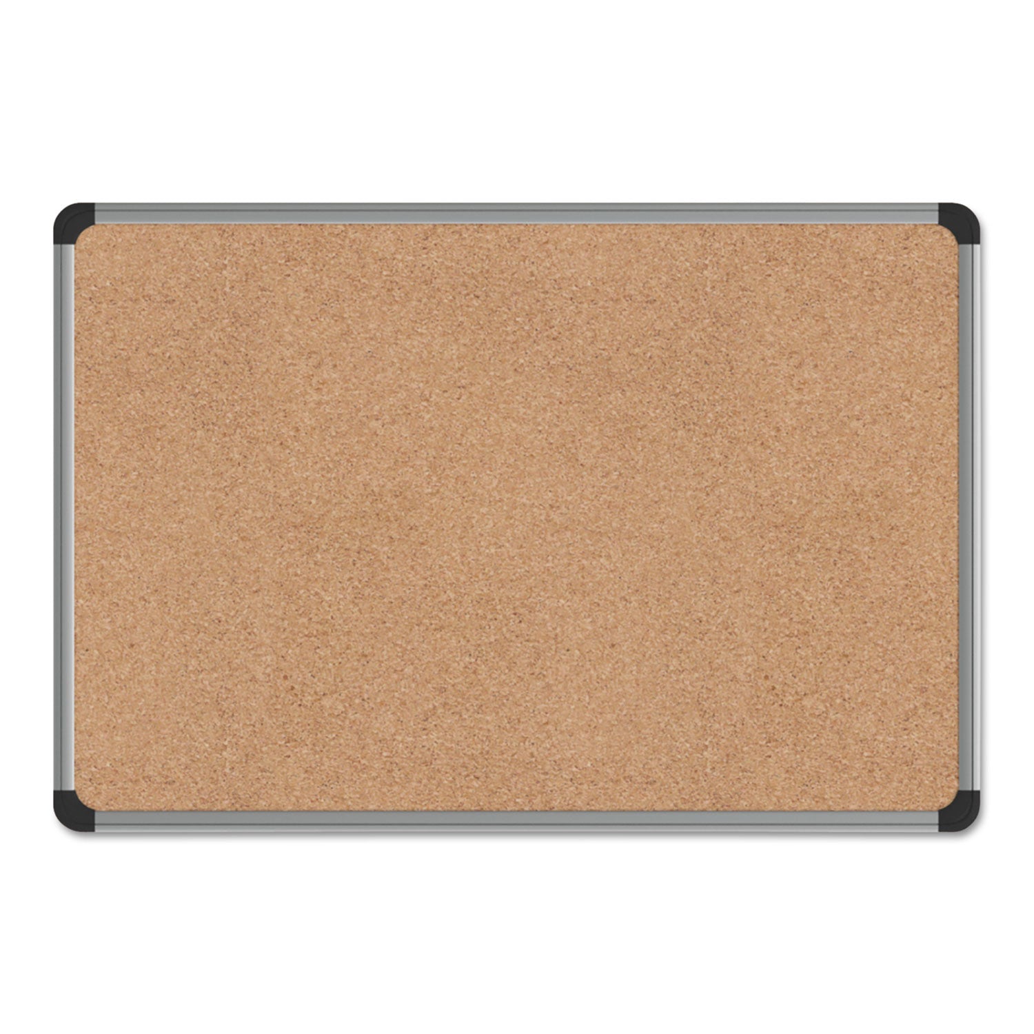 Universal Cork Board with Aluminum Frame, 24 x 18, Tan Surface (43712)