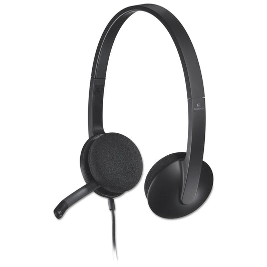 Logitech H340 Binaural Over The Head Corded Headset, Black (981000507)