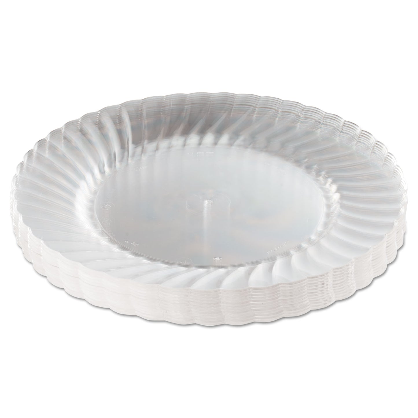 WNA Classicware Plastic Plates, 9" dia, Clear, 12 Plates/Pack (RSCW91512PK)
