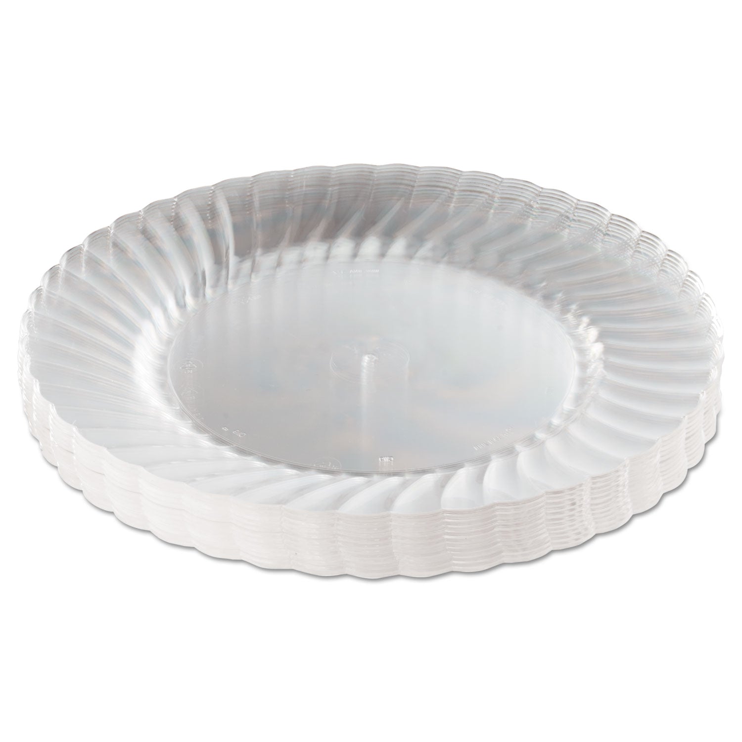 WNA Classicware Plastic Plates, 9" dia, Clear, 12 Plates/Pack (RSCW91512PK)