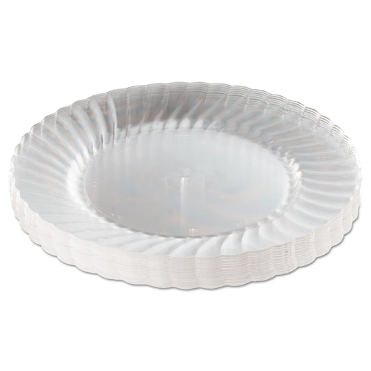 WNA Classicware Plastic Plates, 9" dia, Clear, 12 Plates/Pack (RSCW91512PK)