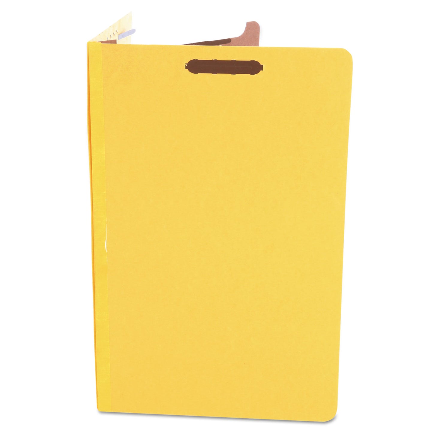 Universal Bright Colored Pressboard Classification Folders, 2" Expansion, 1 Divider, 4 Fasteners, Legal Size, Yellow Exterior, 10/Box (10214)