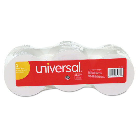 Universal Impact and Inkjet Print Bond Paper Rolls, 0.5" Core, 2.25" x 150 ft, White, 3/Pack (35720)