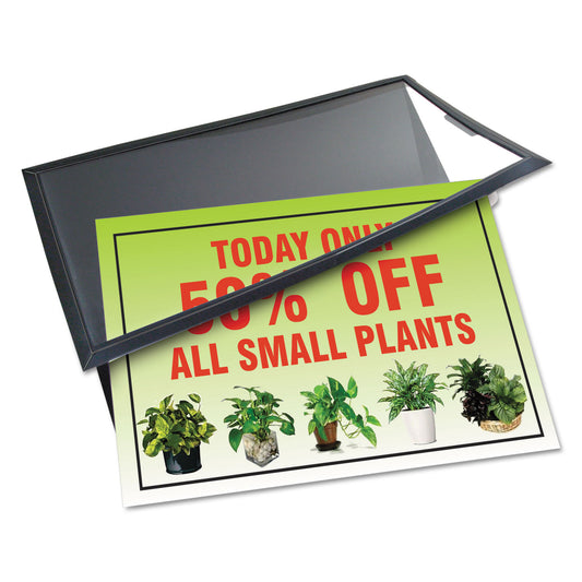 Artistic AdMat Counter-Top Sign Holder and Signature Pad, 8.5 x 11, Black (25202)