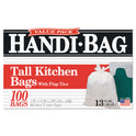 Handi-Bag Super Value Pack Can Liners, 13 gal, 0.6 mil, 23.75" x 28", White, 100/Box (HAB6FK100)