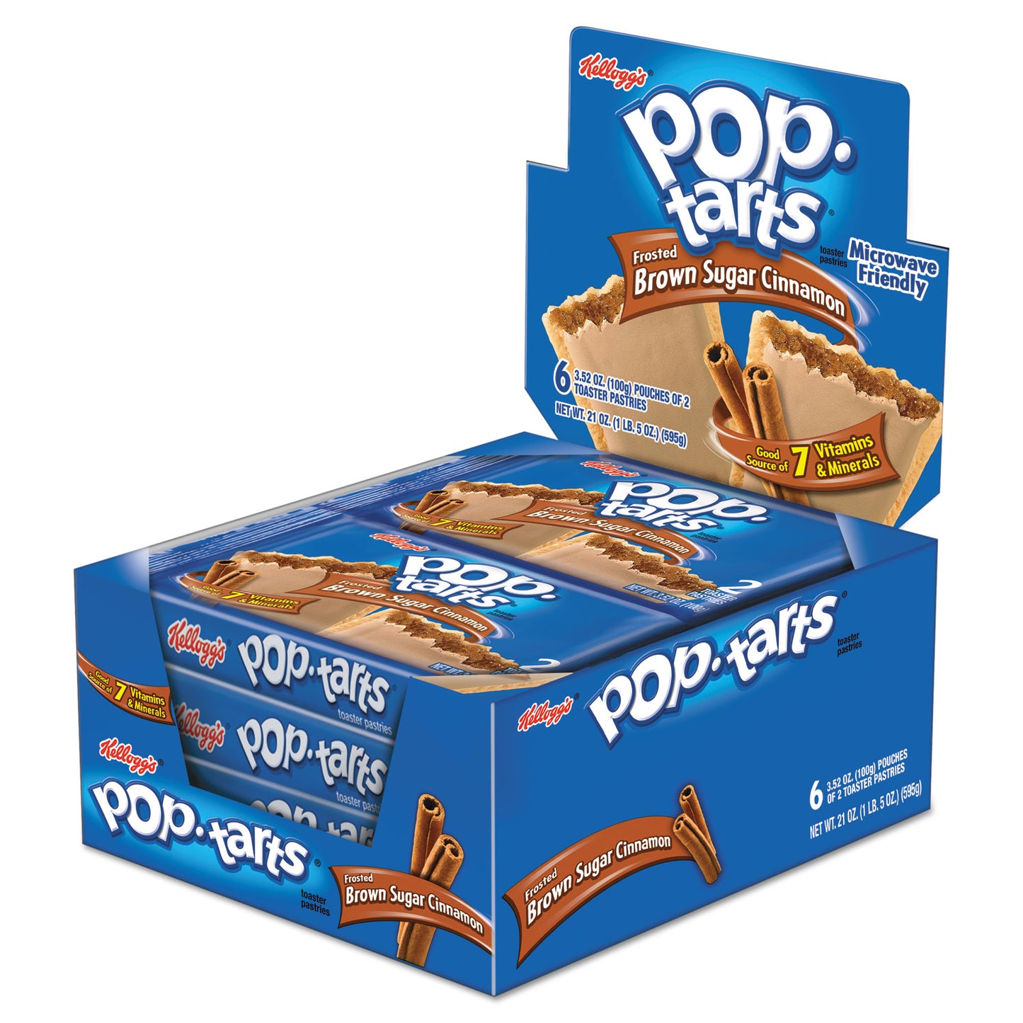 s Pop Tarts, Frosted Brown Sugar Cinnamon, 3.52 oz, 2/Pack, 6 Packs/Box (31131)