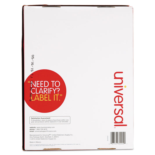 Universal White Labels, Inkjet/Laser Printers, 2 x 4, White, 10/Sheet, 250 Sheets/Box (80004)