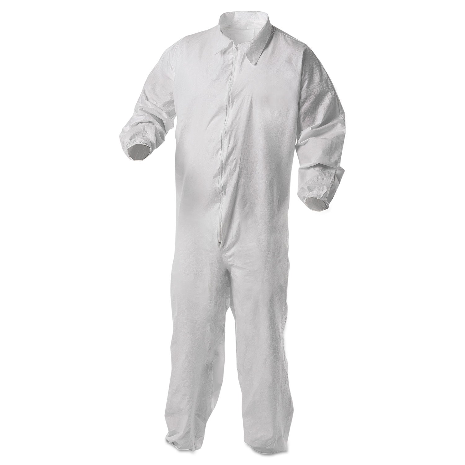 KleenGuard A35 Liquid and Particle Protection Coveralls, Zipper Front, Elastic Wrists and Ankles, 2X-Large, White, 25/Carton (38930)