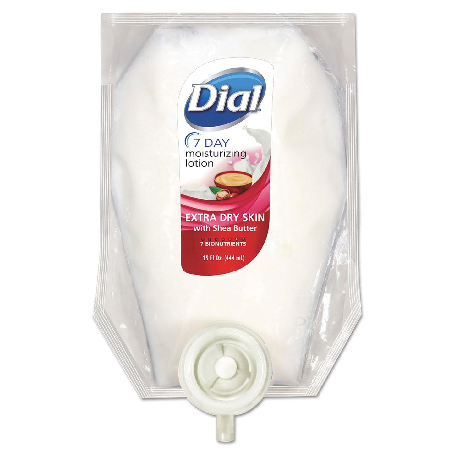 Dial 7-Day Moisturizing Lotion for Versa Dispenser, 15 oz, Refill Pouch, 6/Carton (12260CT)