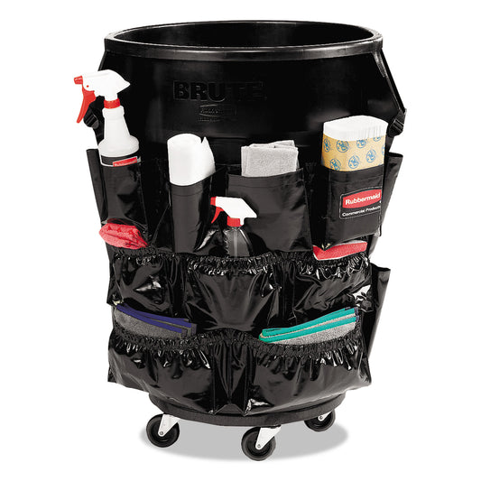 Rubbermaid Commercial Brute Caddy Bag, 12 Compartments, Black, 6/Carton (1867533CT)