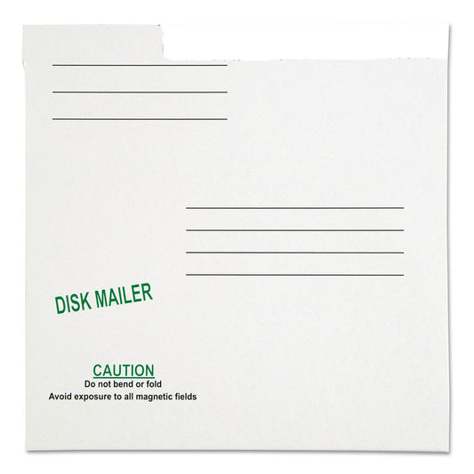 Quality Park Redi-File Disk Pocket/Mailer for CDs/DVDs, Square Flap, Tuck-Tab Closure, 6 x 5.88, White, 10/Pack (64112)