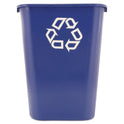 Rubbermaid Commercial Deskside Recycling Container with Symbol, Large, 41.25 qt, Plastic, Blue (295773BE)