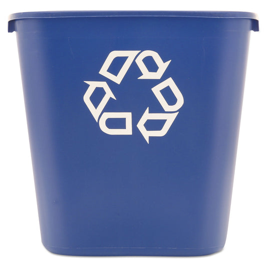 Rubbermaid Commercial Deskside Recycling Container, Medium, 28.13 qt, Plastic, Blue (295673BE)