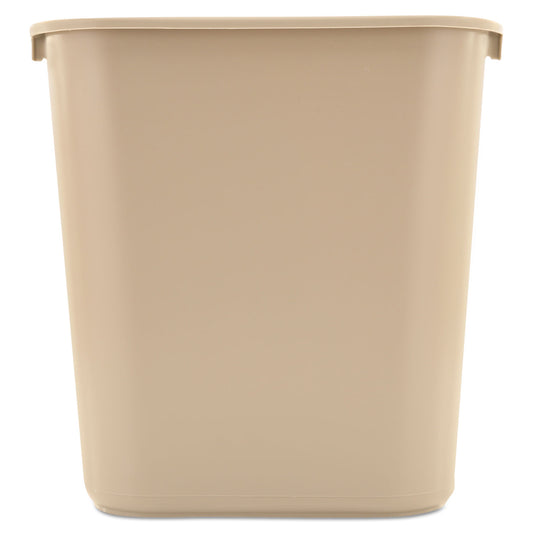 Rubbermaid Commercial Deskside Plastic Wastebasket, 7 gal, Plastic, Beige (295600BG)