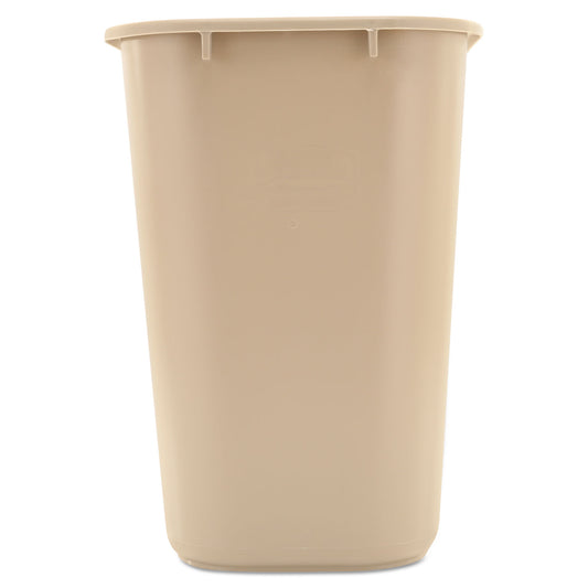 Rubbermaid Commercial Deskside Plastic Wastebasket, 7 gal, Plastic, Beige (295600BG)