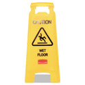 Rubbermaid Commercial Caution Wet Floor Sign, 11 x 12 x 25, Bright Yellow (611277YW)