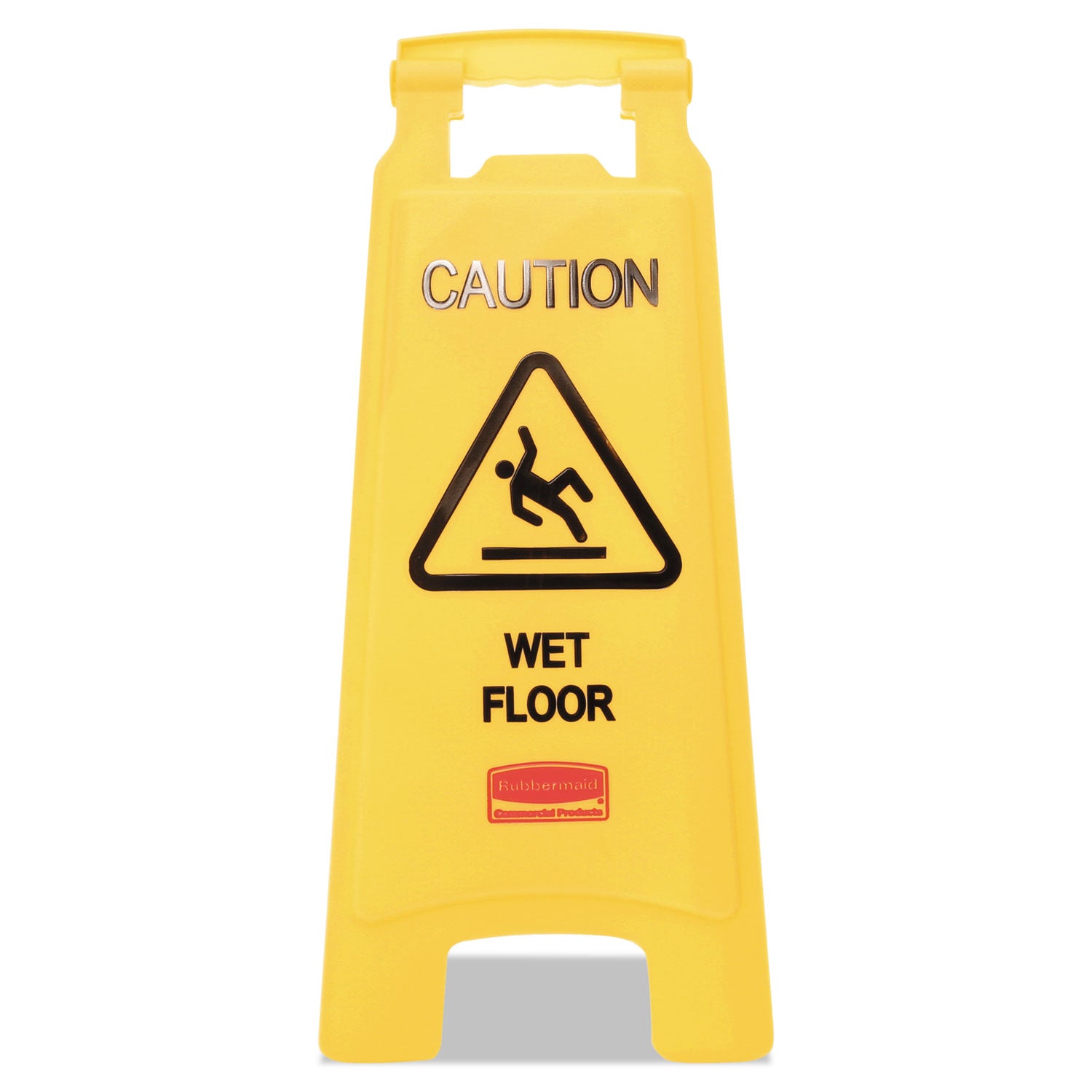 Rubbermaid Commercial Caution Wet Floor Sign, 11 x 12 x 25, Bright Yellow (611277YW)